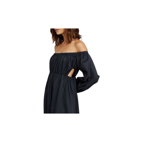 Dissh Ava Off Shoulder Midi Dress 12 Peek A Boo Romantic Boho Navy Euro Summer - Picture 3 of 12